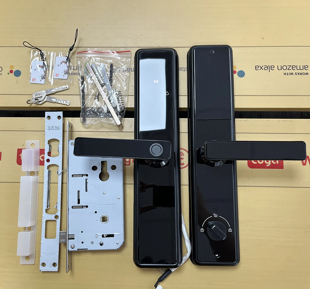 STLF Smart Wood Door Lock with Wifi Tuya App Remote Control Fingerprint Digital Keypad NFC Code Low MOQ for Smart House Lock