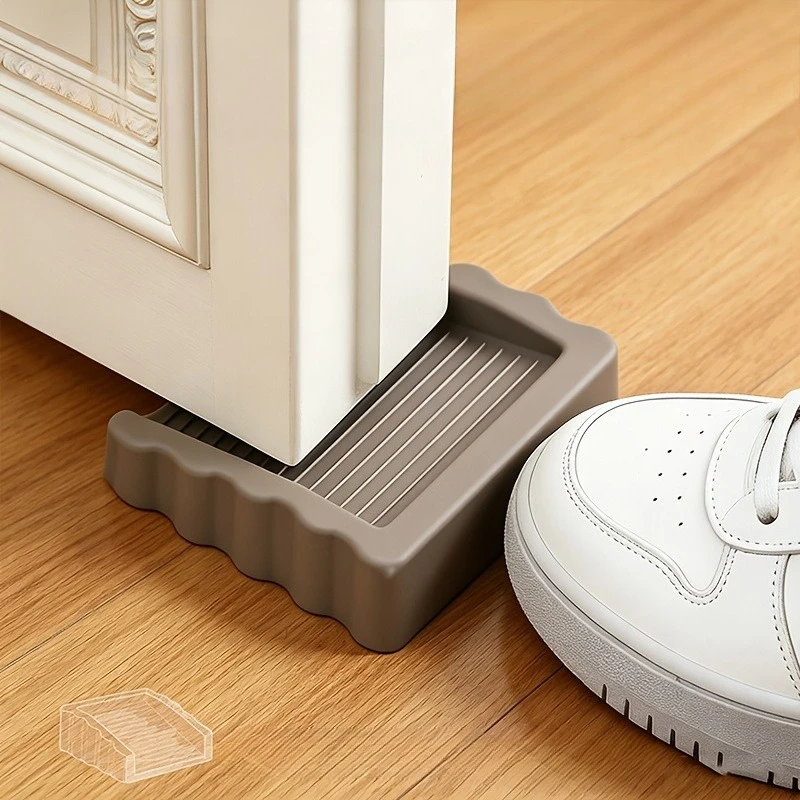 4-piece Windproof and Silent Door Stoppers, Bidirectional Movable Door Wedges, Floor-friendly Anti-collision Door Support