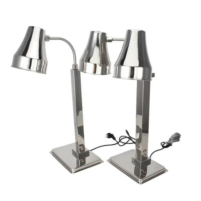 Restaurant double head buffet heater food heating lamp standing insulation lamp