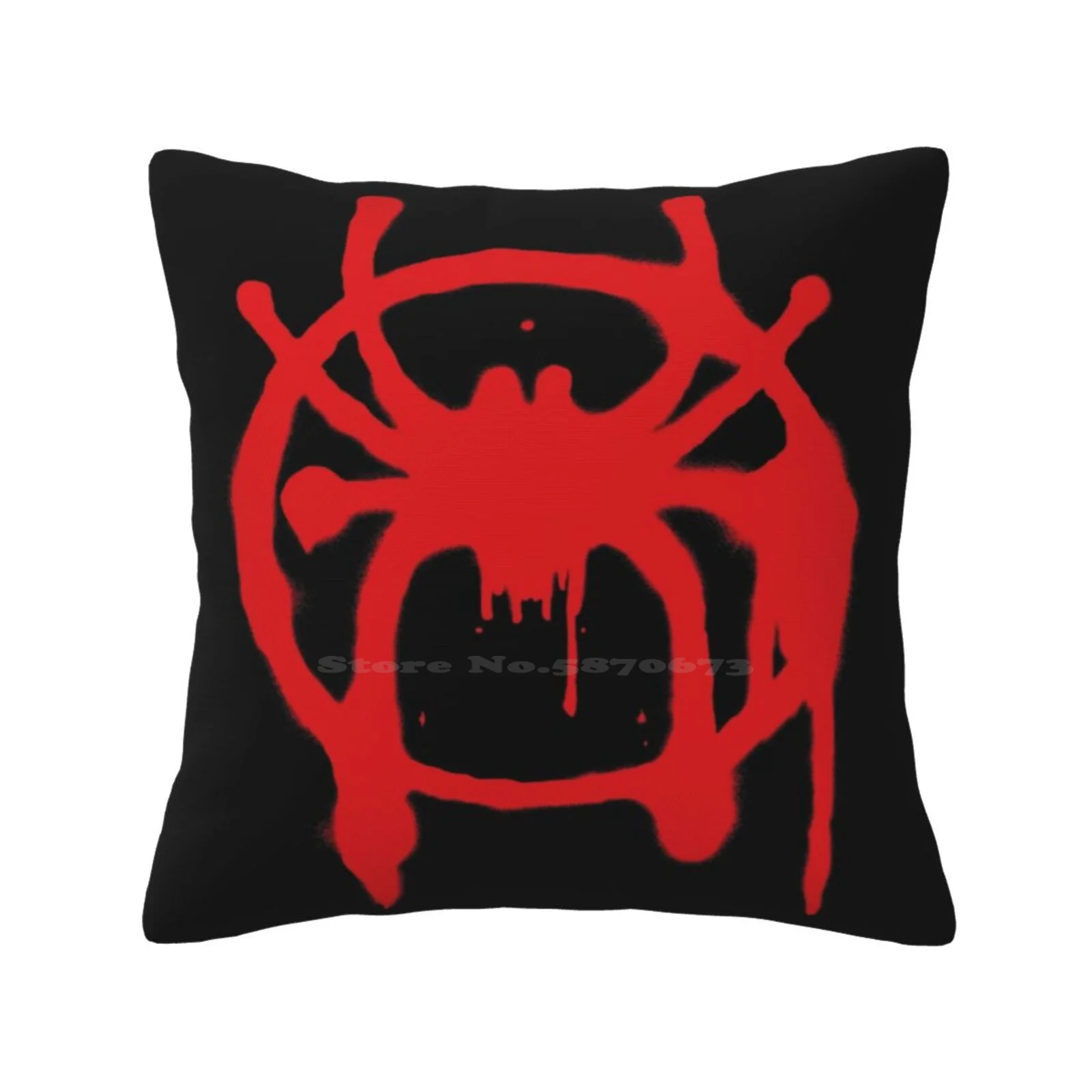 Into The Spider-Verse Throw Cushion Pillow Cover Miles Morales Spiderverse Spider Verse Comics Red Black Movies Peter Parker