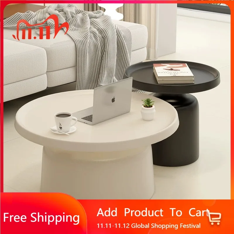 

Waterpoor Round Coffee Table Creativity Service Organizer Living Room Side Table Accessories Minimalist Couchtisch Furniture