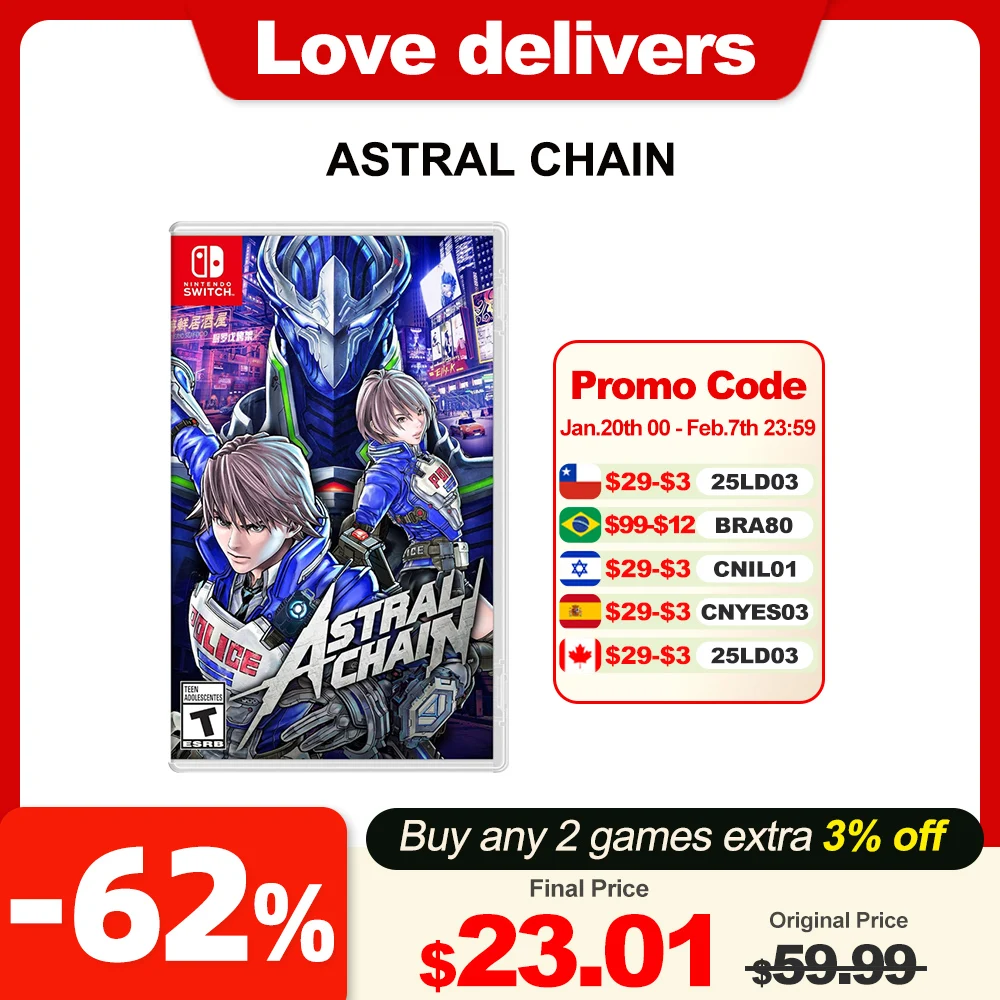 ASTRAL CHAIN Nintendo Switch Game Deals 100% Official Original Physical Game Card Action Genre 1 Player for Switch OLED Lite