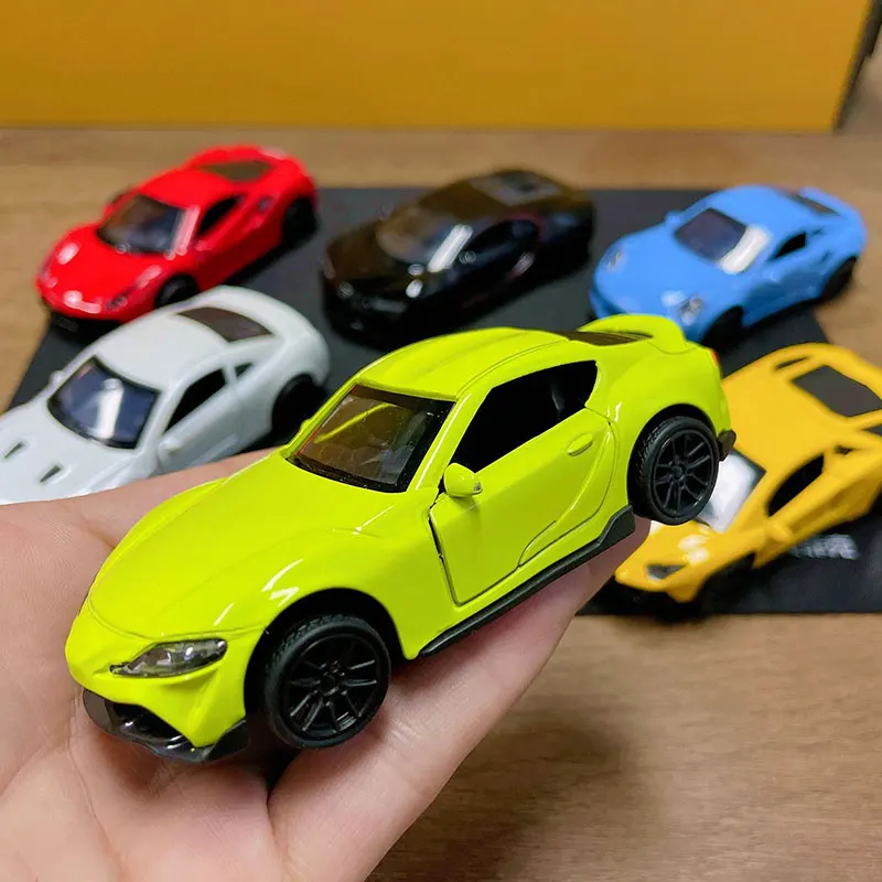 1:43 Diecast Alloy Car Model Metal Pull Back Simulation Car Toy Boy Sports Car Ornament with to Open the Door Toys for Kids