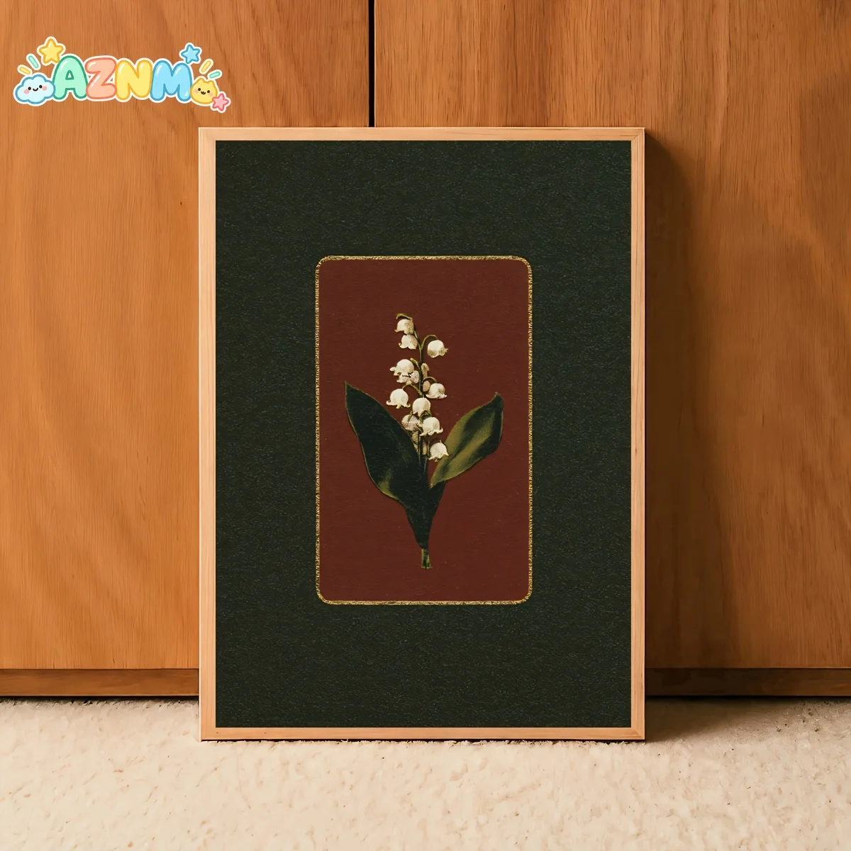 2D Flat, 2D Flat, 1pc Frameless Vintage Lily of The Valley Poster, Minimalist And Natural Vintage Flowers Canvas Painting, Cr