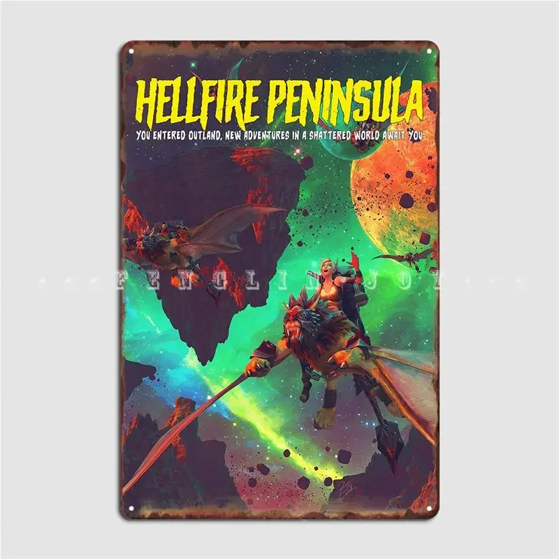 Hellfire Peninsula Novel Metal Sign Club Party Vintage Bar Cave Wall Decor Tin Sign Posters