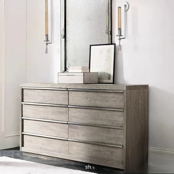 A solid wood chest villa model furniture