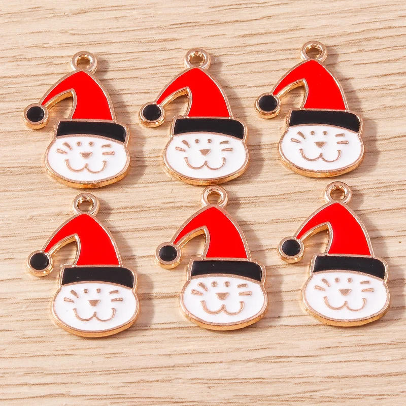 10 teile/los mischen niedlichen Emaille Weihnachts baum Santa Claus Glocken bezaubert Anhänger für Schmuck machen Ohrringe Halsketten DIY Handwerk Geschenk – Detail 35