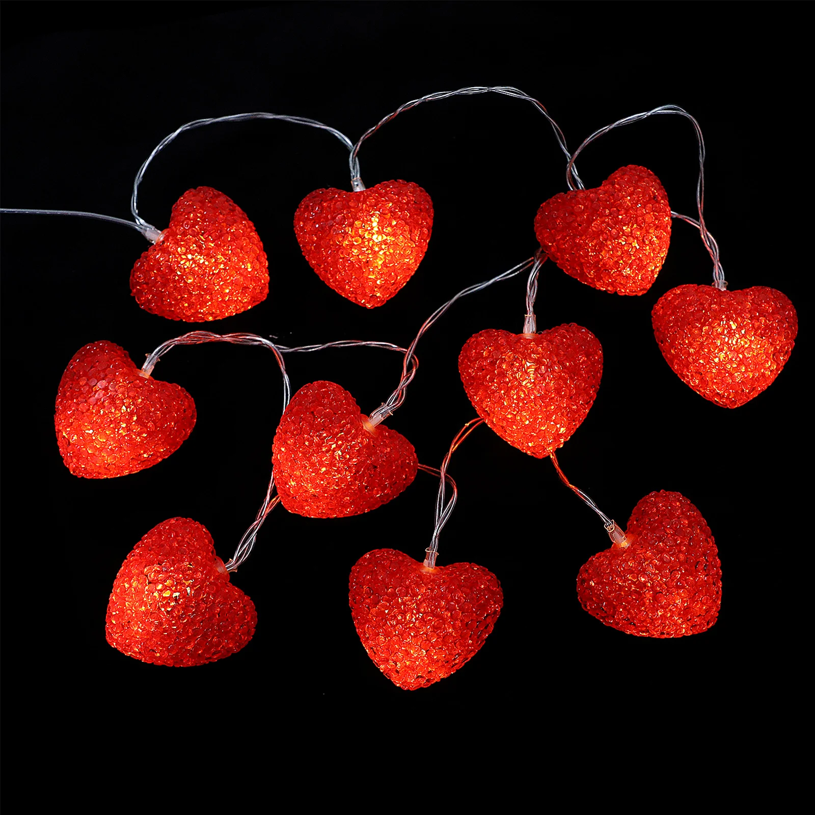 

1pc Heart Shaped Light String Hollow Design Decorative Lamp For Festival Party Romantic Atmosphere Lovely String Light