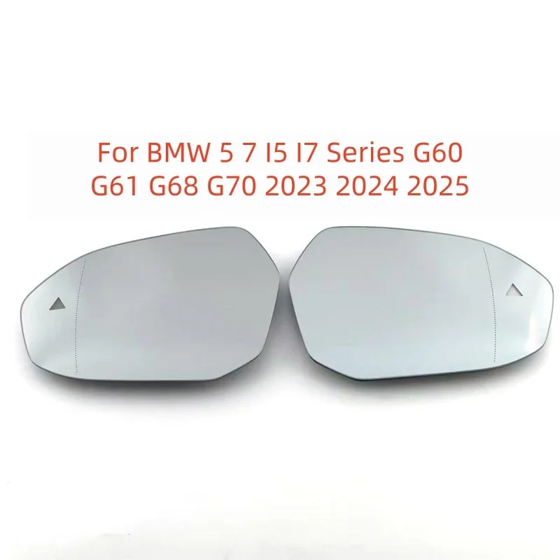 For BMW 5 7 I5 I7 Series G60 G61 G68 G70 2023 2024 2025 Auto Heated Blind Spot Warning Wing Rear Mirror Glass New