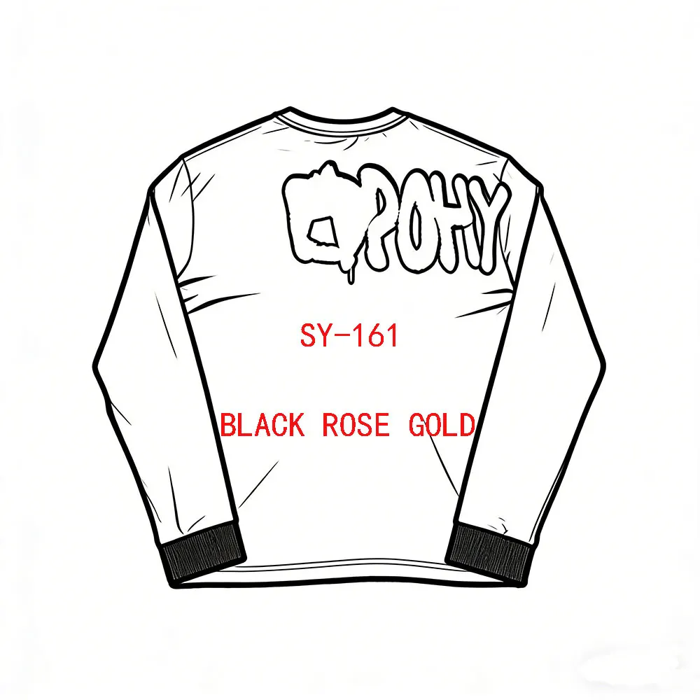 

SY-161 Unisex Cotton Double Long Sleeve Tee Jogger T-shirt Hoodie Top Tracksuit Comfortable Men Women Clothing Black Rose Gold