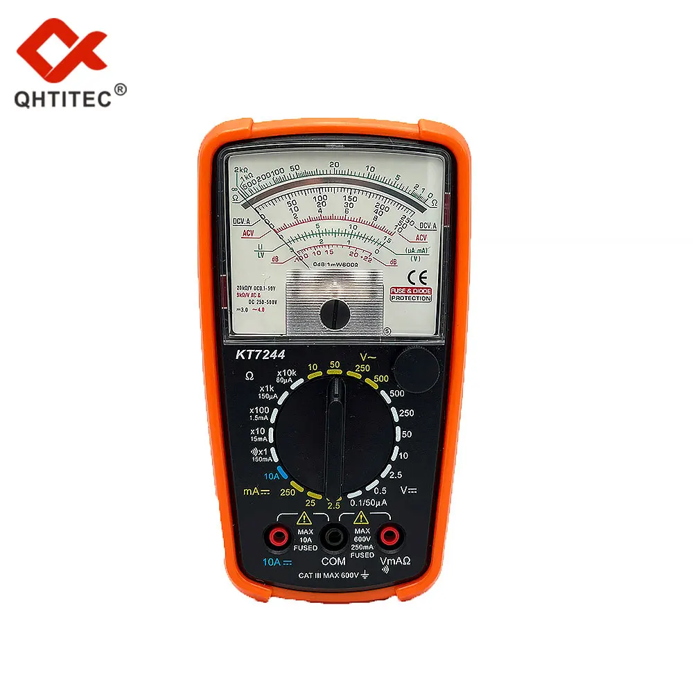 Qhtitec-professional Analógico Multímetro Amperímetro de Alta Precisão Voltímetro Resistência Medidor Instrumento Ferramenta Elétrica ac dc 500v 10a