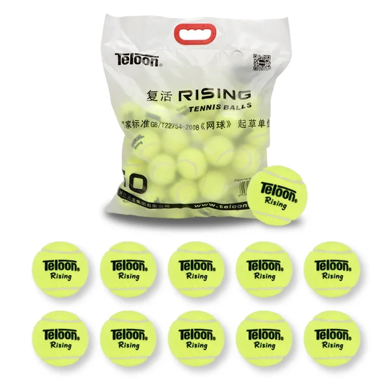 10Pcs Teloon Tennis Balls Rising Good Bounce  for Advanced Player Amateur Competition Practice Training Wool Tennis Ball