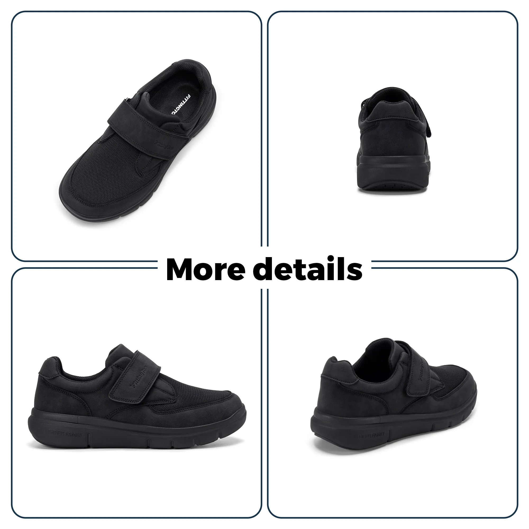 Fittington Herren-Diabetiker-Schuhe, extra breite Zehenpartie, Winterstiefel, warmes Plüschfutter, Hausschuhe für Männer mit geschwollenen Füßen, rutschfest – Detail 8