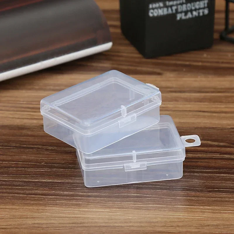 Clear Lidded Plastic Storage Box Jewelry Display Box Trifles Parts Tool Screw Case Bead Container Portable Table Organizer NEW