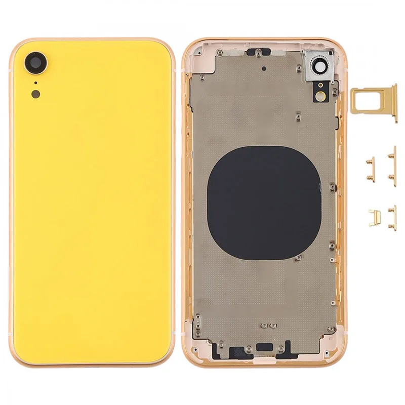 Back Housing Cover with Camera Lens  SIM Card Tray  Side Keys for iPhone XR