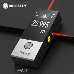 MILESEEY Laser Tape Measure D9 Multi-function Laser Rangefinder with Built-in Wheel for Curved Measure, with Voice Announce