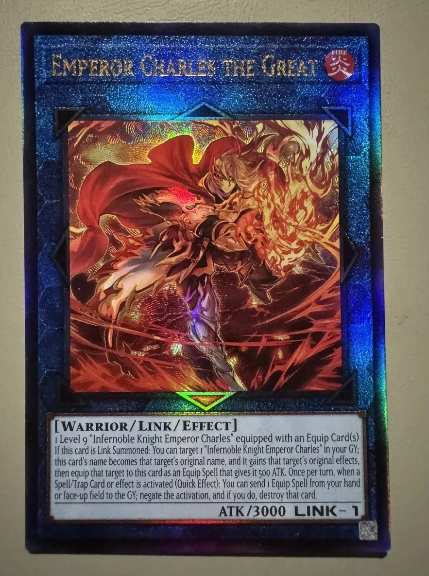 Yugioh KONAMI Duel Monsters DUNE-AE048, Emperor Charles, the Great Ultimate Rare, Colección asiática en inglés, tarjeta de menta