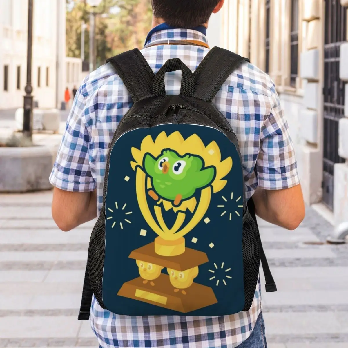 حقائب ظهر مخصصة D-Duolingos Win للنساء والرجال مقاومة للماء حقيبة مدرسية جامعية على شكل بومة الثنائية حقائب كتب مطبوعة #6