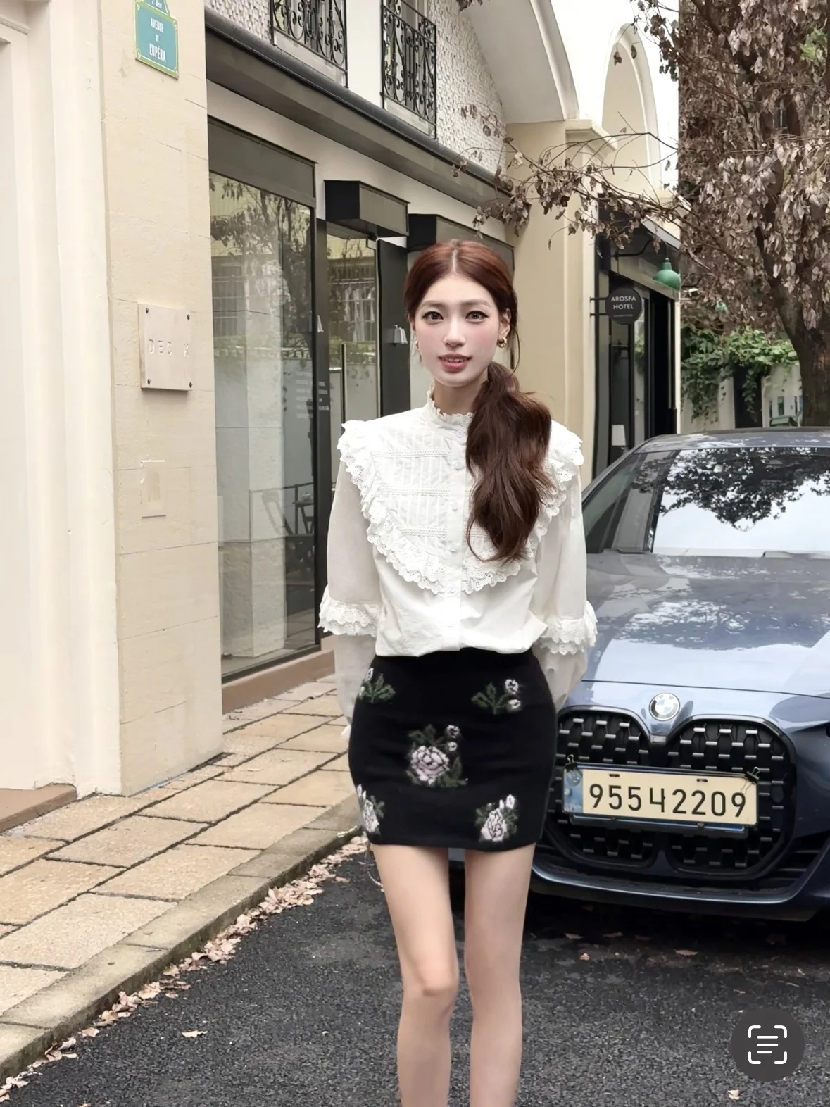 

Женская блузка из чистого хлопка с рукавами-фонариками, премиум-класса, с цветочным декором Usloug Castle, свободного кроя, с длинными рукавами, на пуговицах