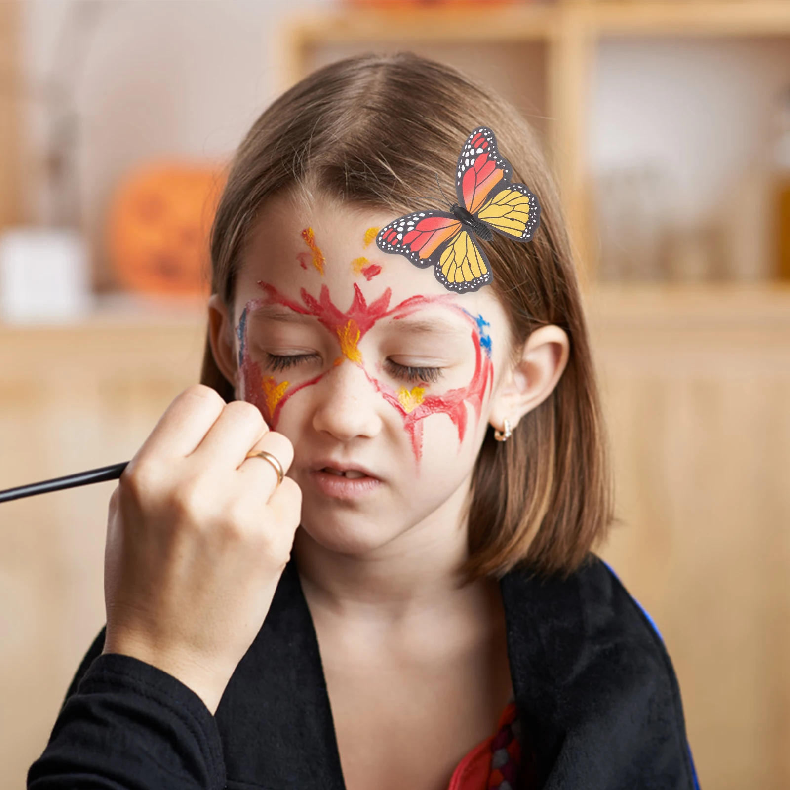 

36 шт., заколка для волос в виде бабочки, заколки для Хэллоуина, аксессуары для девочек, трехмерная застежка для девочек