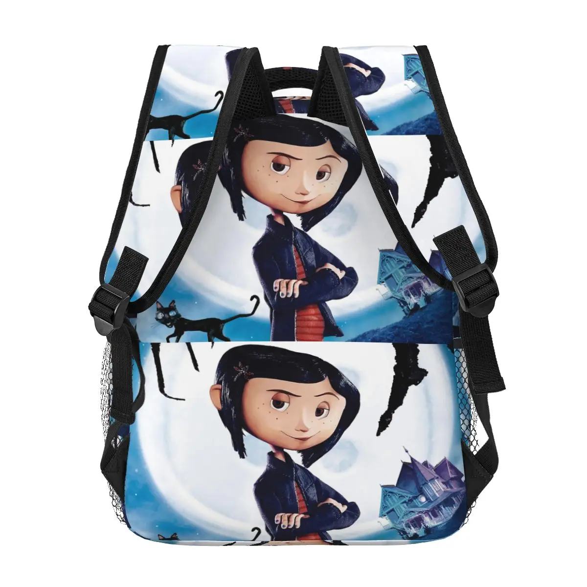 Coralines Halloween Cartoon Anime plecaki chłopcy dziewczęta Bookbag studenci torby szkolne Cartoon plecak na laptopa torba na ramię