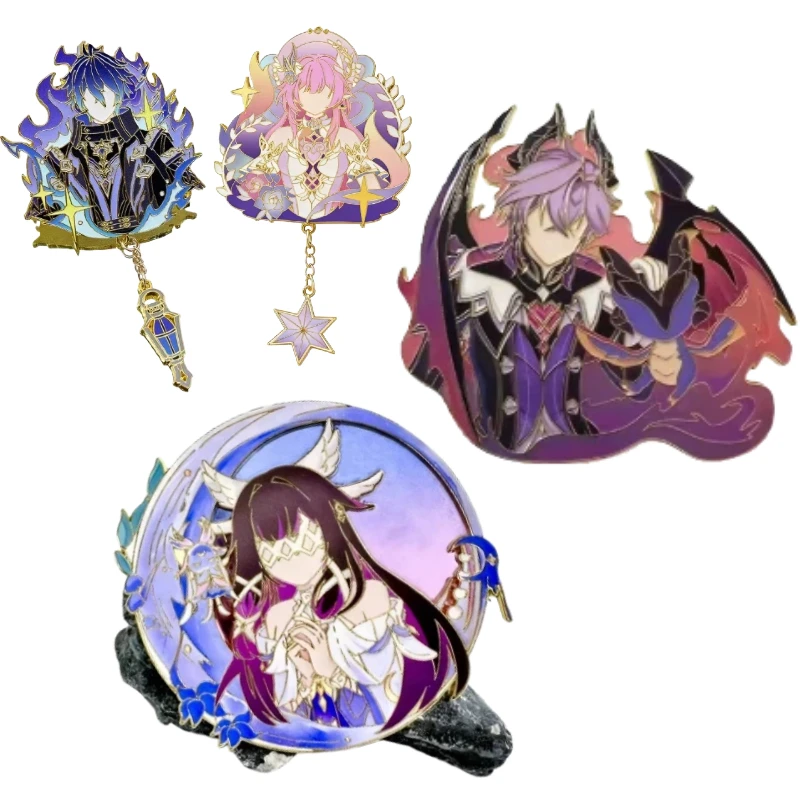 

Gneshin Impact Durin Flins Columbina значки косплей Honkai: Star Rail Elysia Pin Robin Kawaii броши друг подарок домашний декор