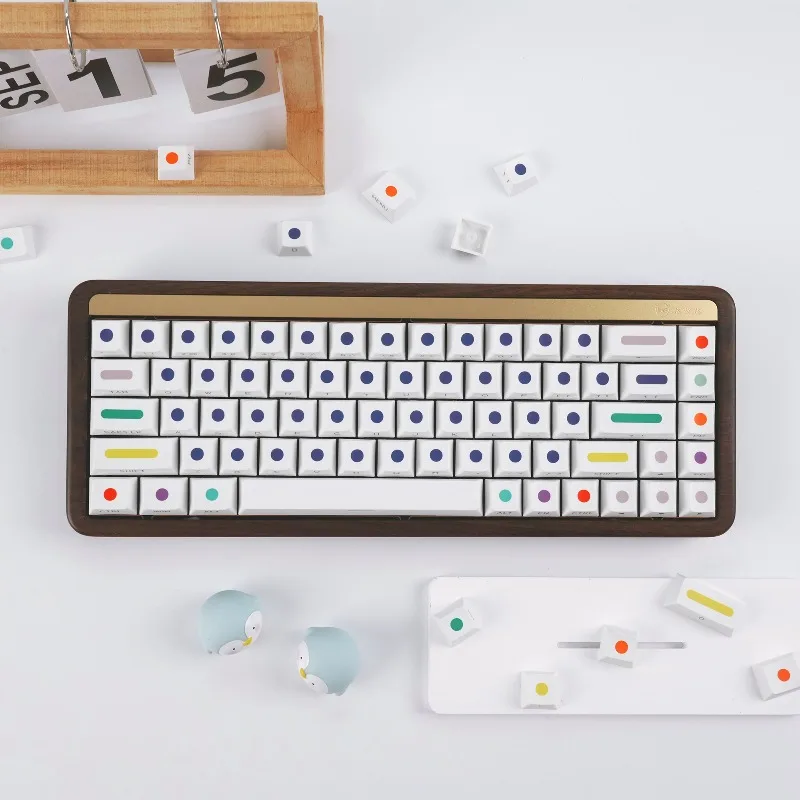 XVX ホワイト ラウンド ドット キーキャップ PBT 昇華型 チェリー シルエット サイドカービング 透明文字 ゲーミング eスポーツ キーキャップに最適