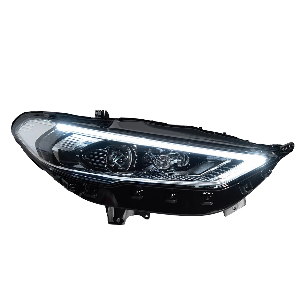 %# 2PCS Car Styling for Ford Mondeo Headlight LED 2017-2020 DRL Daylights Turn Signal High Beam Angel Eye Projector Lens