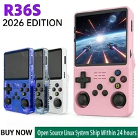 Consola de Videojuegos Retro Portátil R36S, Sistema Linux de Código Abierto, Pantalla IPS de 3.5 Pulgadas, Reproductor de Video Portátil de Bolsillo, 64GB/128GB