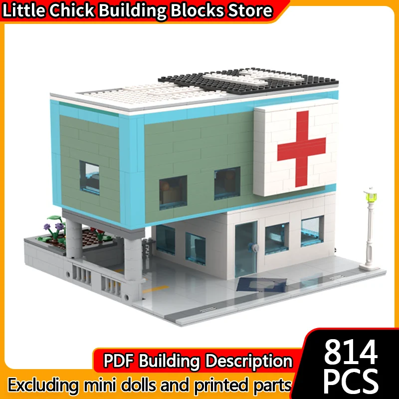 

City Street View Model MOC Building Bricks City Center Hospital Modular Technology Children Holiday Gifts Assemble Toys Suit
