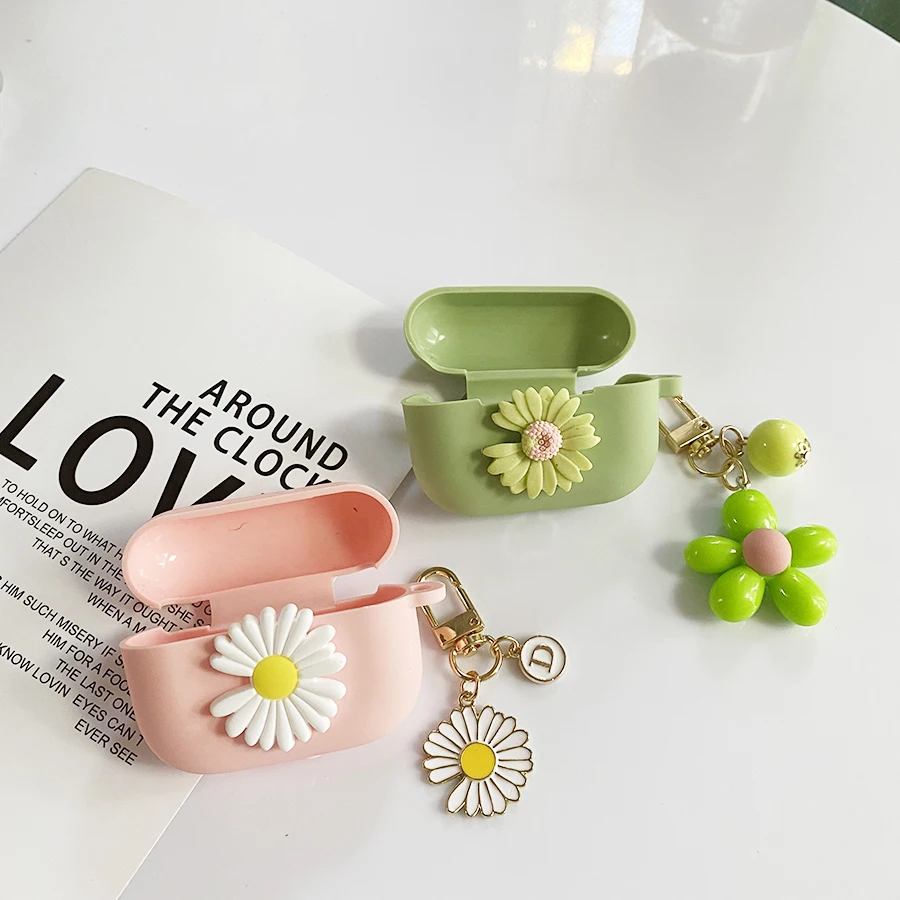 Fashion Daisy Flower Case for JBL Wave 200TWS case cute Silicone Earphone Cover with Keychain Accessory box for JBL W200