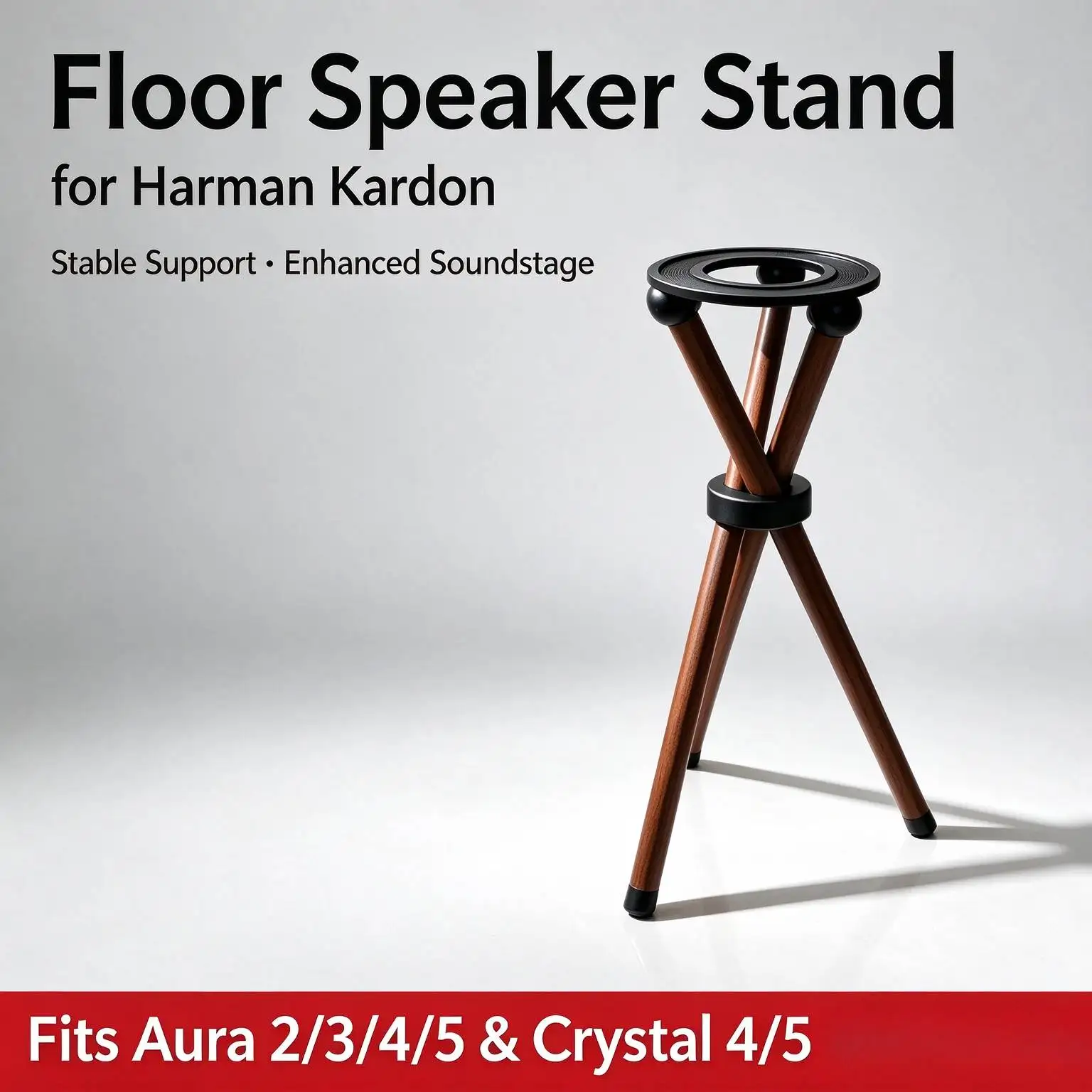 Wooden Speaker Stand Compatible with Harman Kardon Aura 2 3 4 5 Crystal 4 5, Anti-slip Shockproof Audio Support Rack