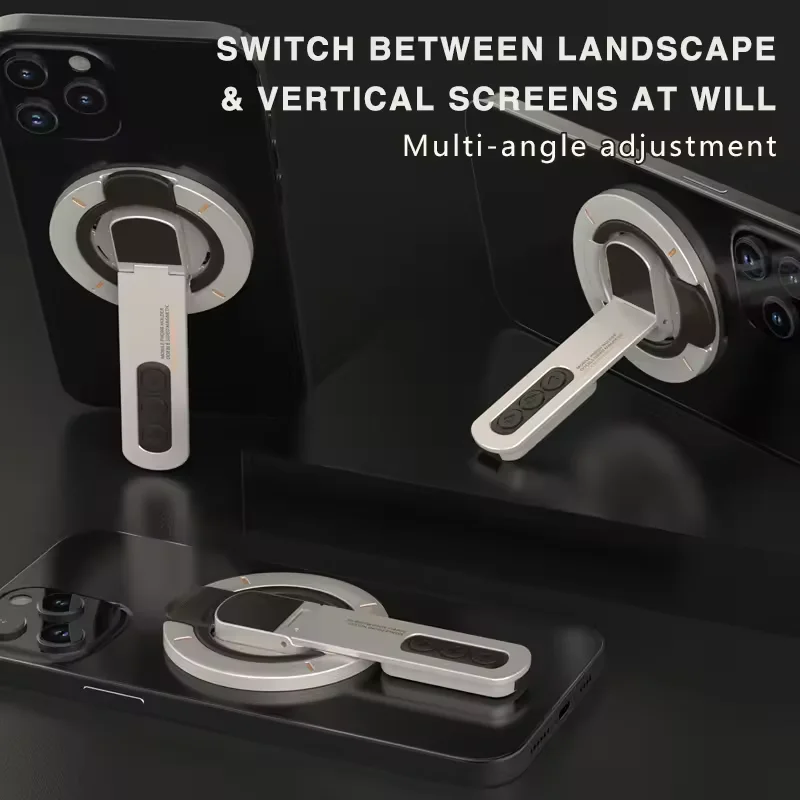 360 °   Rotierender doppelseitiger magnetischer Handy-Ringhalter für Magsafe Phone Grip Stand Universal verstellbare Desktop-Halterung
