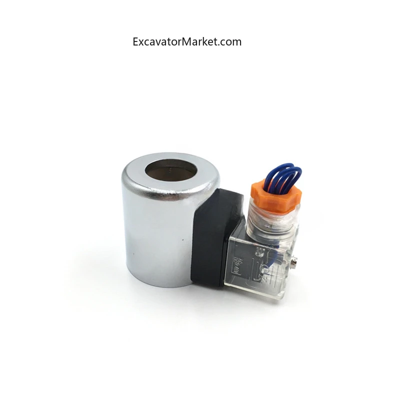 For Xugong  Sany  Liugong Solenoid Valve Coil Pilot Safety Lock Coil Walking Fast and Slow Gear Excavator Accessories