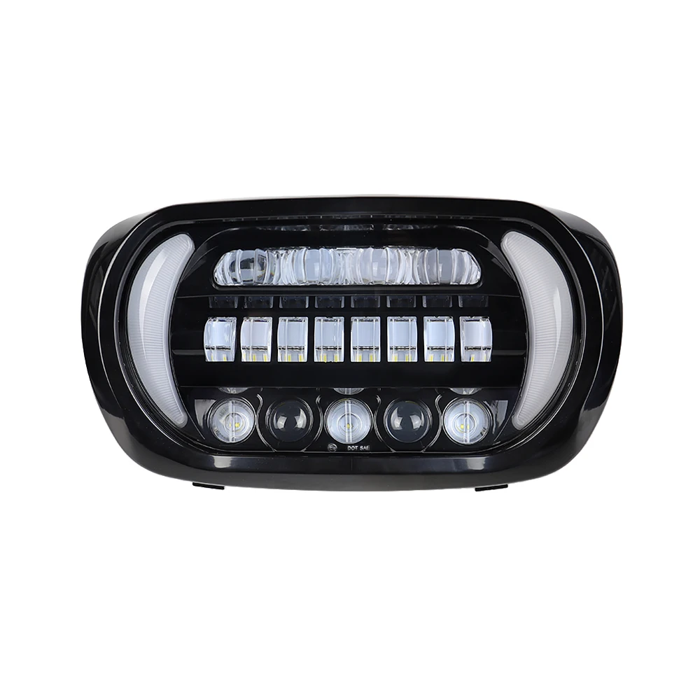 2011 Road Glide Led Headlight With High Low Beam Turn Signal Lights White DRL Lights For Haley Touring LED Headlamp