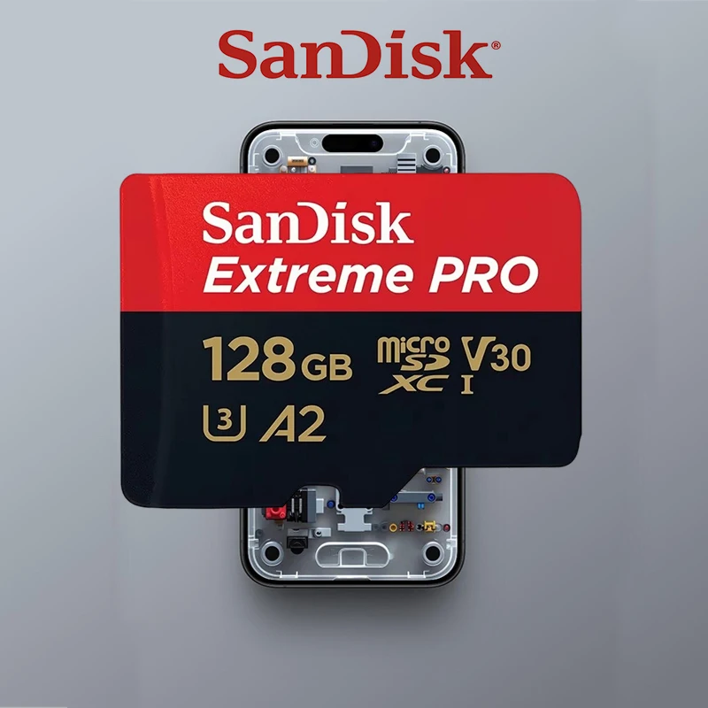 SanDisk A2 Rated MicroSD Card U3 V30 Class 10 High Speed TF Card 32-512GB Fast App Loading for Smartphones