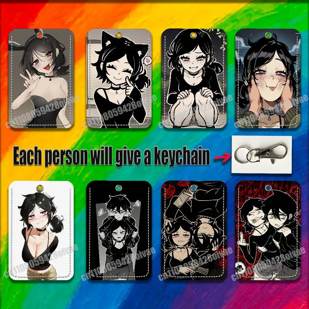 

The Coffin of Andy and Leyley For ID Clips Credit Bank Campus Card Holder Cover Decoration PU Leather Keychain