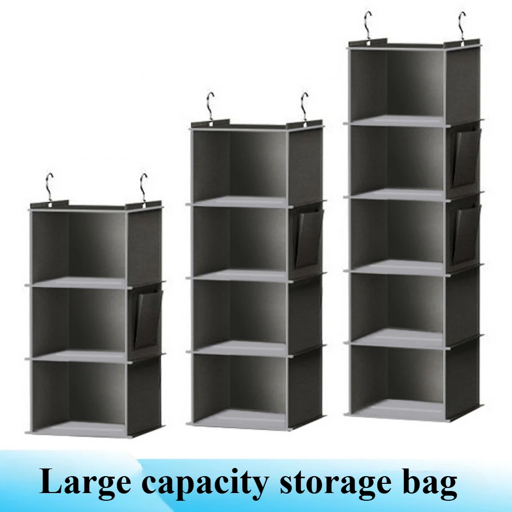 CANBOUN Hanging Closet Pants Organizer Shelves Hangs Storage Shelf Foldable Multilayer Clothing Arrange With Hook Shoe Cap Cloth