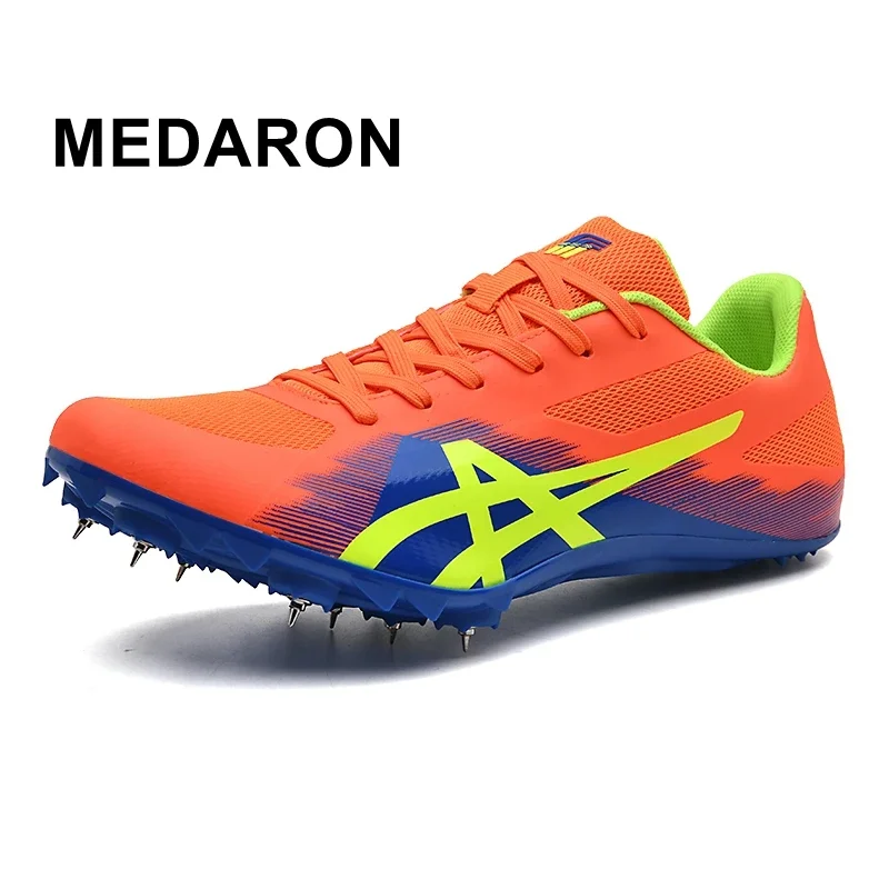 MEDARON Männer Frauen Track Field 8 Spikes Sprint Sneaker Professionelle Athletische Nägel Kurze Lauftraining Geschwindigkeit Turnschuhe