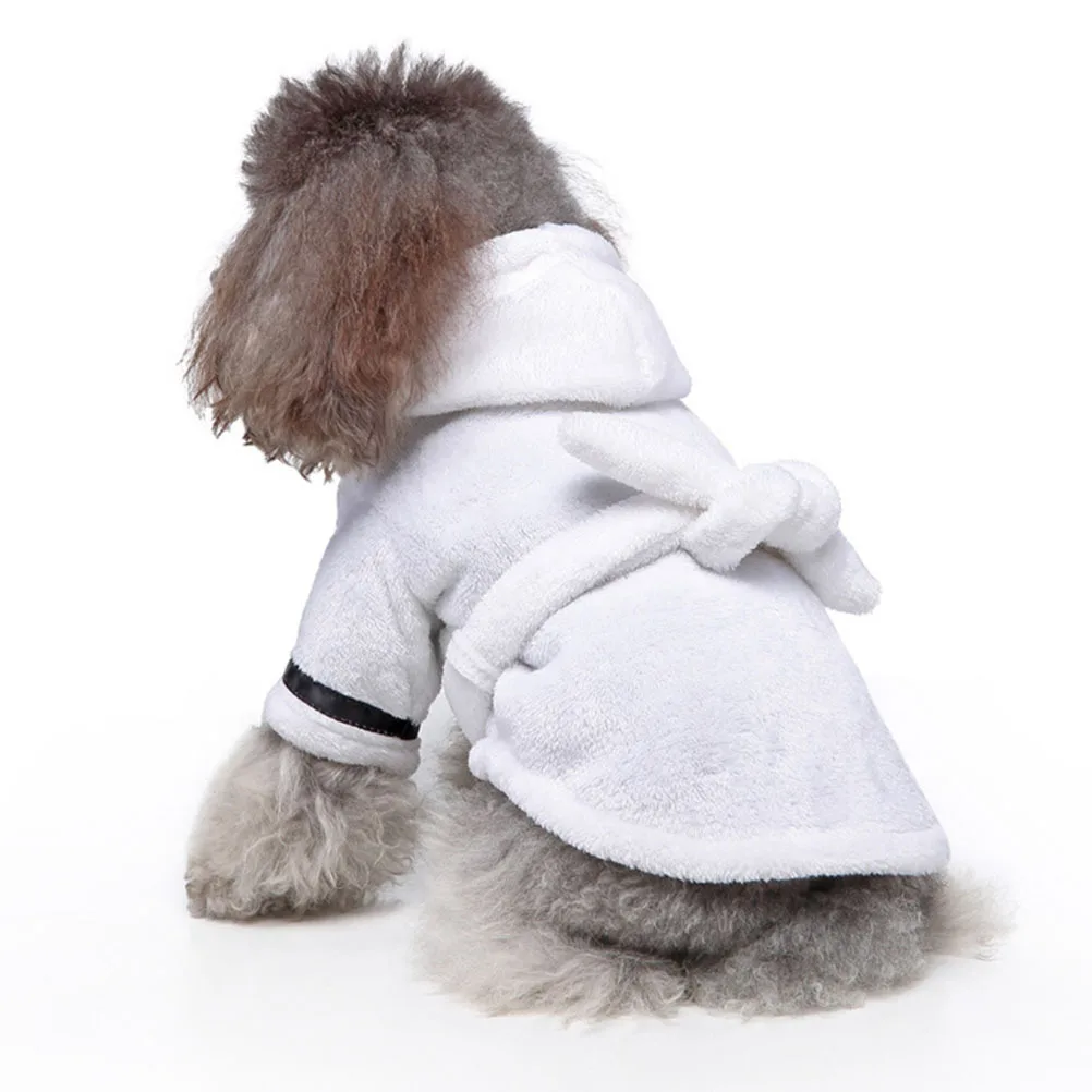 

Pet Bathrobe Soft Supple Polyester Dog Robe Comfortable Wearable Puppy Clothes After Bath Drying Bath Towel Pet Supplies