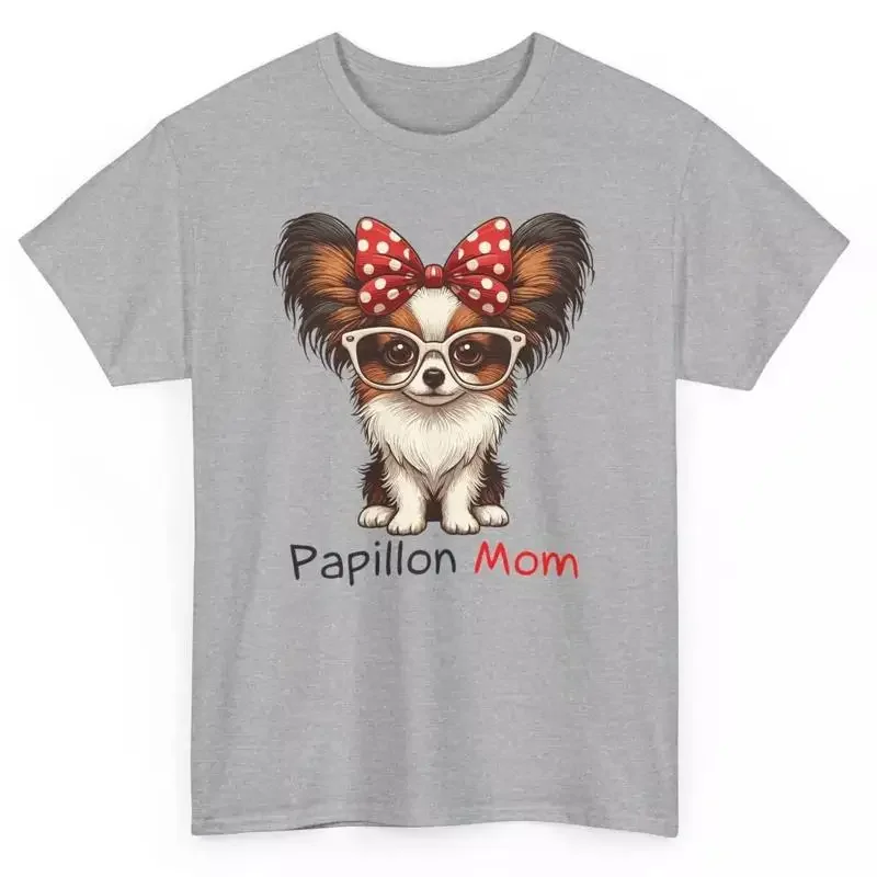 Bandana Papillon Dog Mom Funny T shirt Novelty Lovers Women