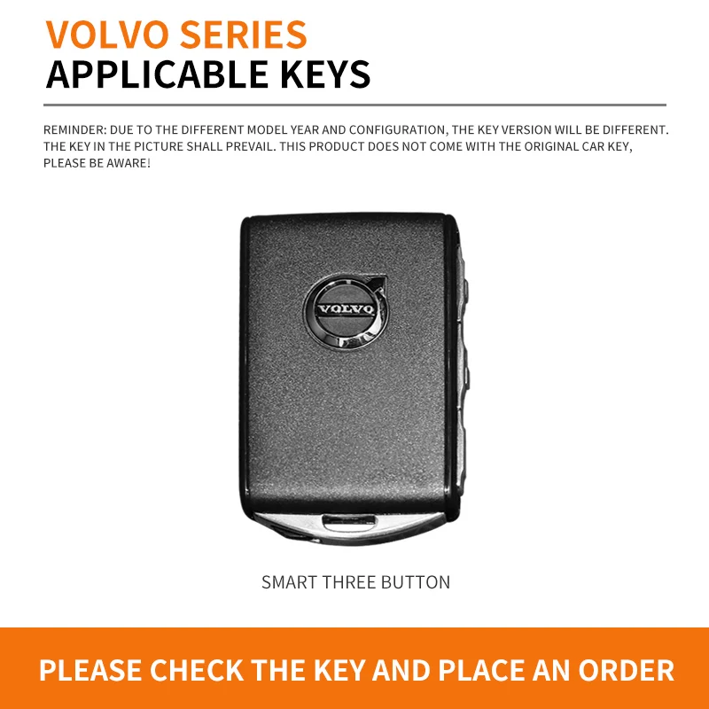For Volvo XC60 XC40 XC90 S90 V60 S60 V90 C40 Polestar 1 Polestar 2 Zinc Alloy Leather Car Remote Smart Key Case Cover Protection view 2