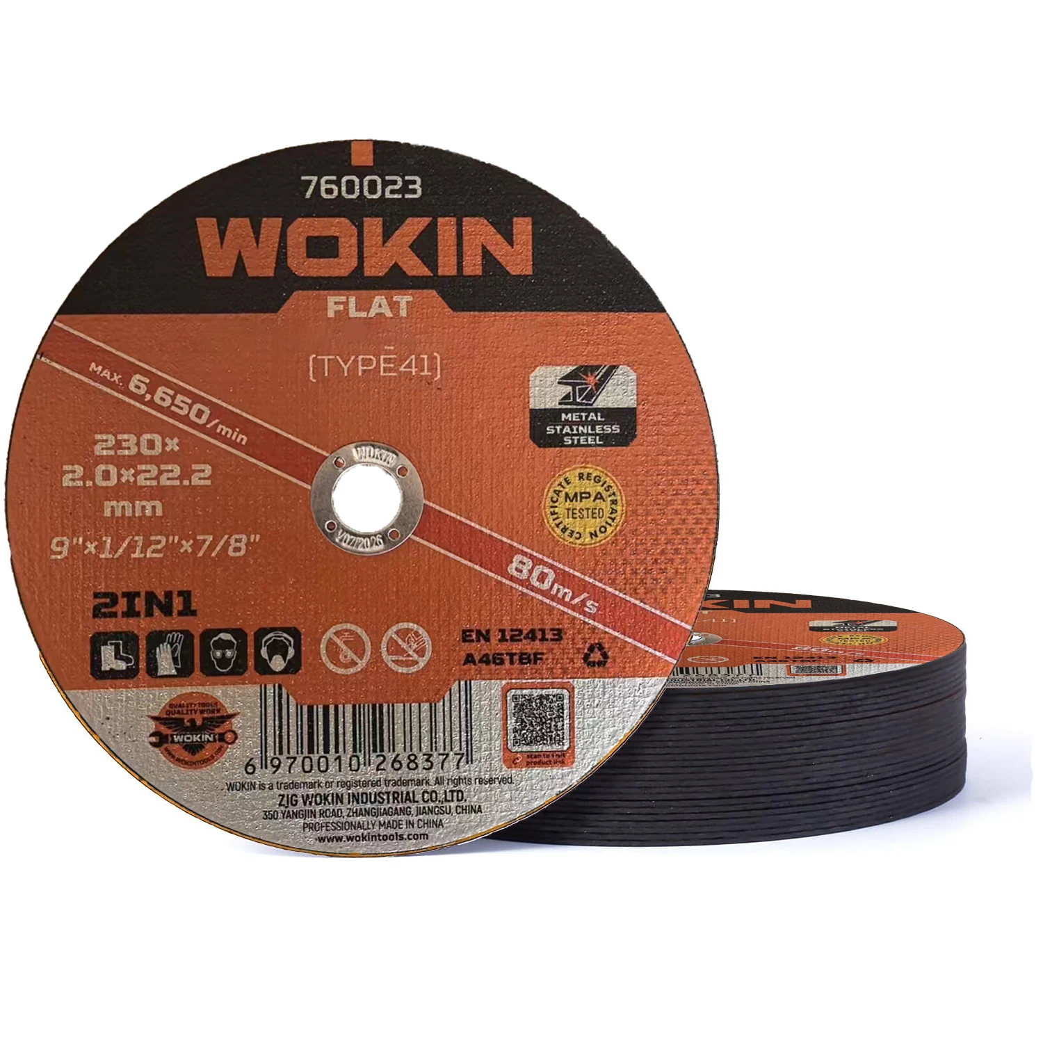 2/5/10 Pieces of 9-Inch (230*2*22.2mm) Heavy-Duty High-Quality Resin Grinding Wheels, Sharp, Wear-Resistant and Stable, Suitable