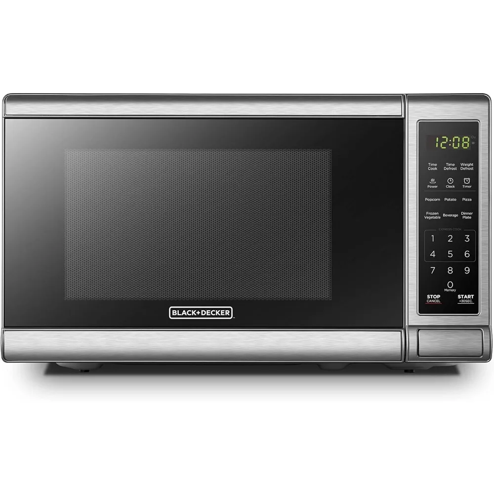 

Digital Microwave Oven with Turntable Push-Button Door, Child Safety Lock, 700W, Stainless Steel, 0.7 Cu.ft