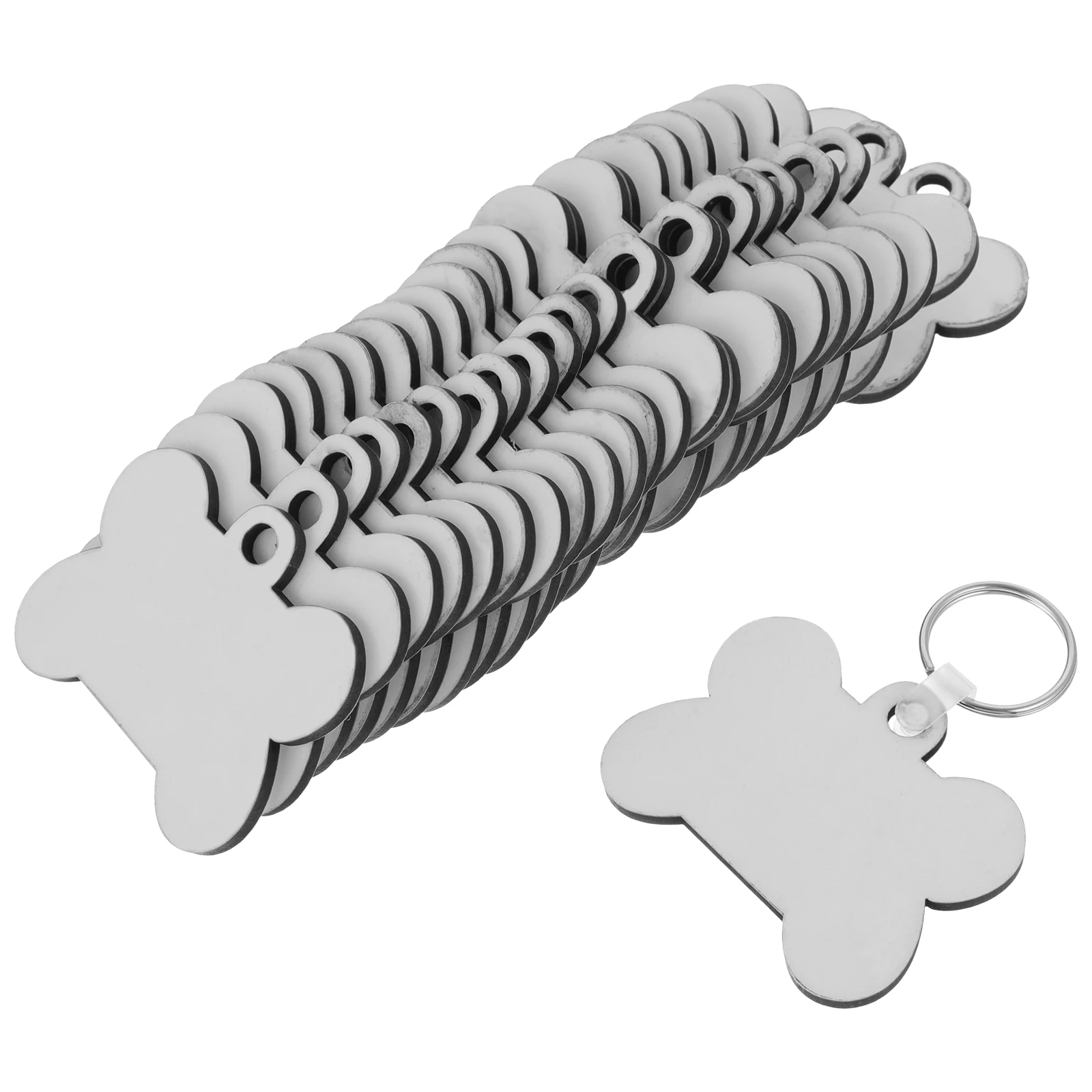 

24pcs Double-Side Heat Transfer Key Holder Mdf Diy Blank Key Ring Custom Sublimation Personalized Gift Friends Family Festival