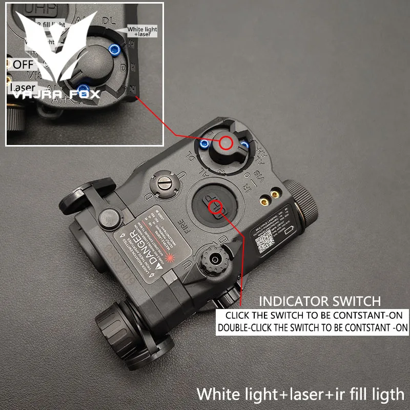 Imagem -04 - Verde Dual Laser ir Luz de Preenchimento Ponteiro Led Apontando Arma Fit 20 Milímetros Rail Indicador Tactical Airsoft Peq15 ao ar Livre Vermelho e