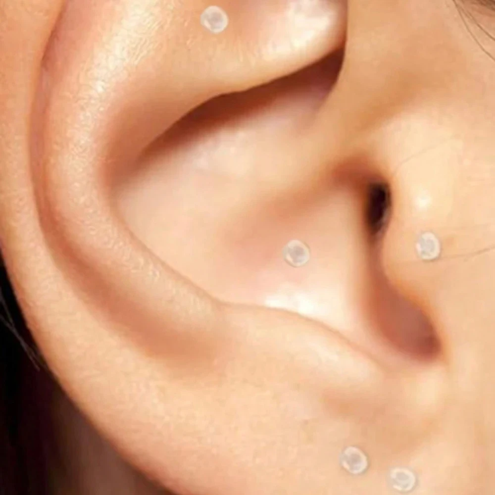 10pcs/Set Sports Surgery Helix Cartilage Tragus Lip Piercing Clear Retainers Acrylic Jewelry For Women Men 6mm 8mm 10mm 12mm