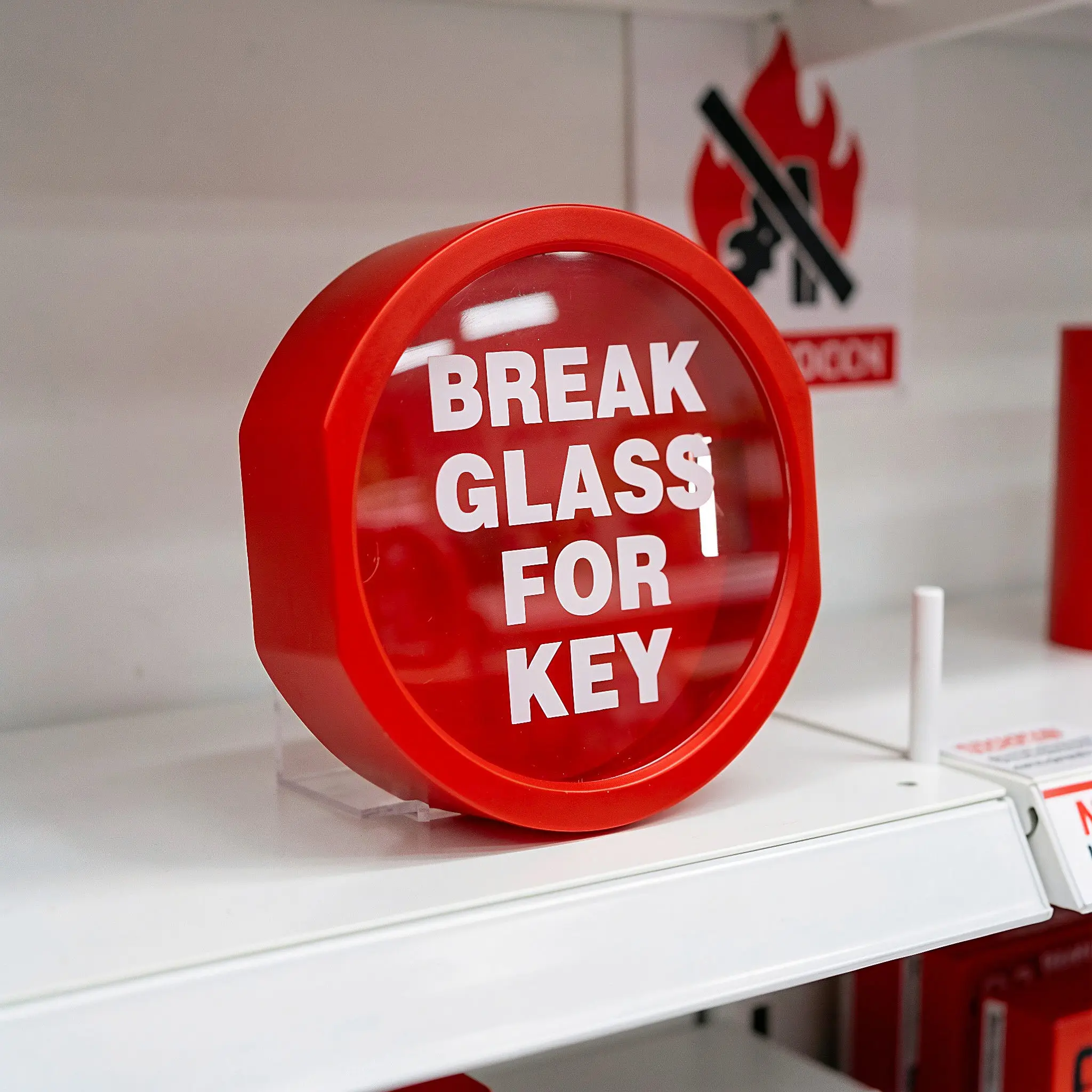 3Pcs Emergency Fire Key Storage Box Wall Mounted Door Safety Lock Box Red Visible Quick Security Lockbox