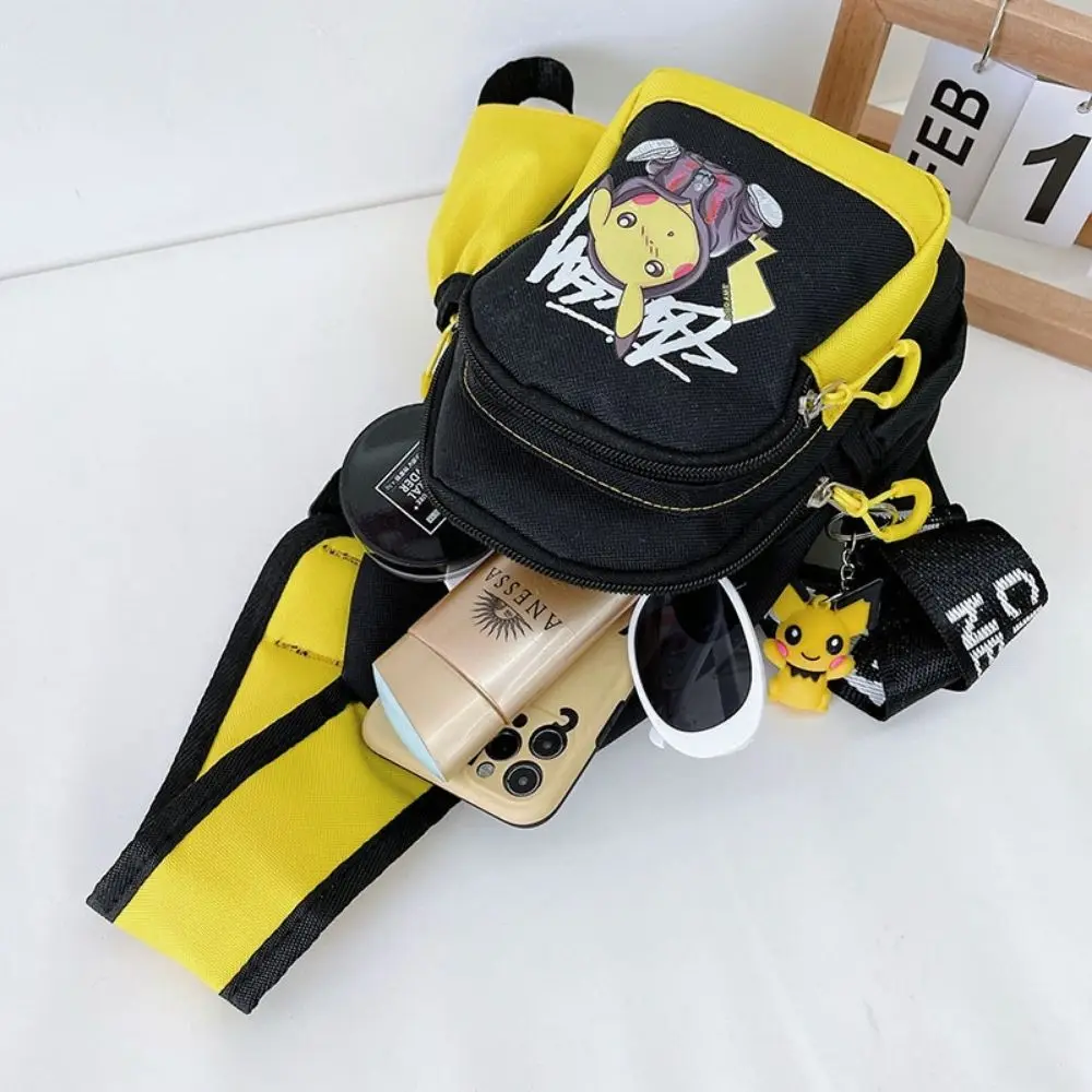 Pokemon Pikachu Casual Mobile Phone Shoulder Bag Men\'s Women\'s Style Canvas Youth Athleisure Backpack