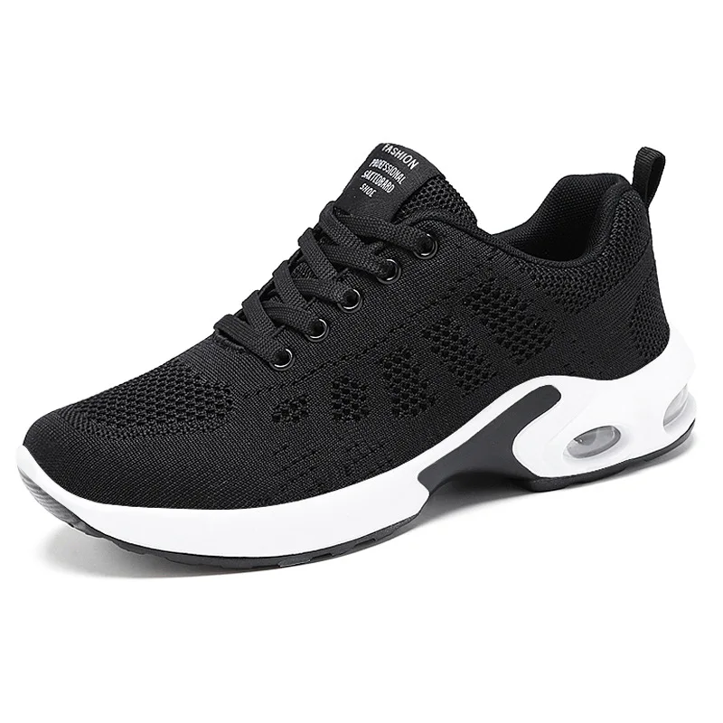 Spring New Women's ShoesOversized Running ShoesSoft Soled Air Cushioned Shock-absorbing Shoes Casual Lace Up Sports Flat Bottom